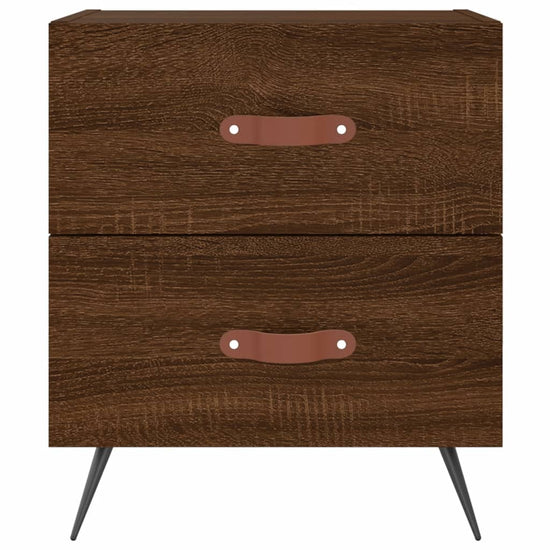 Nachtkastje 40x35x47,5 cm bewerkt hout bruin eikenkleur MeubelReus