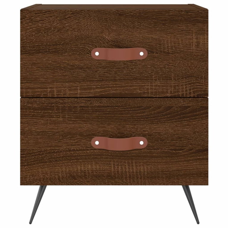 Nachtkastje 40x35x47,5 cm bewerkt hout bruin eikenkleur MeubelReus