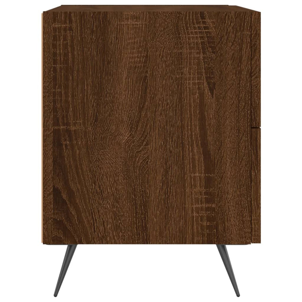 Nachtkastje 40x35x47,5 cm bewerkt hout bruin eikenkleur MeubelReus