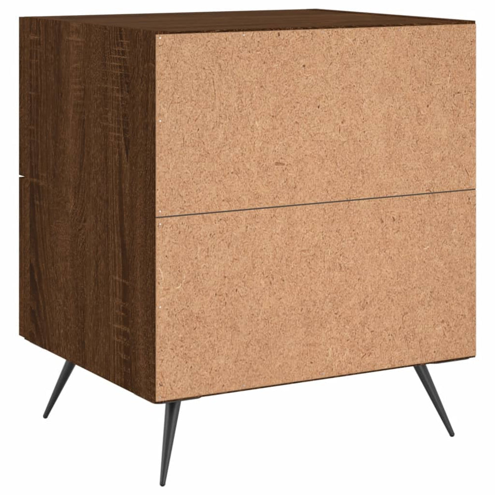 Nachtkastje 40x35x47,5 cm bewerkt hout bruin eikenkleur MeubelReus