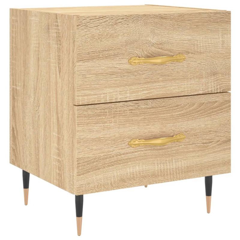 Nachtkastje 40x35x47,5 cm bewerkt hout sonoma eikenkleurig MeubelReus