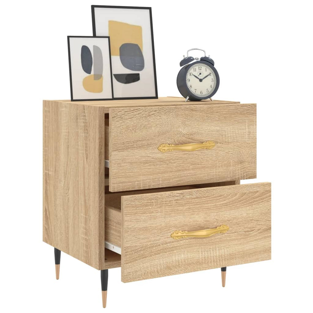 Nachtkastje 40x35x47,5 cm bewerkt hout sonoma eikenkleurig MeubelReus