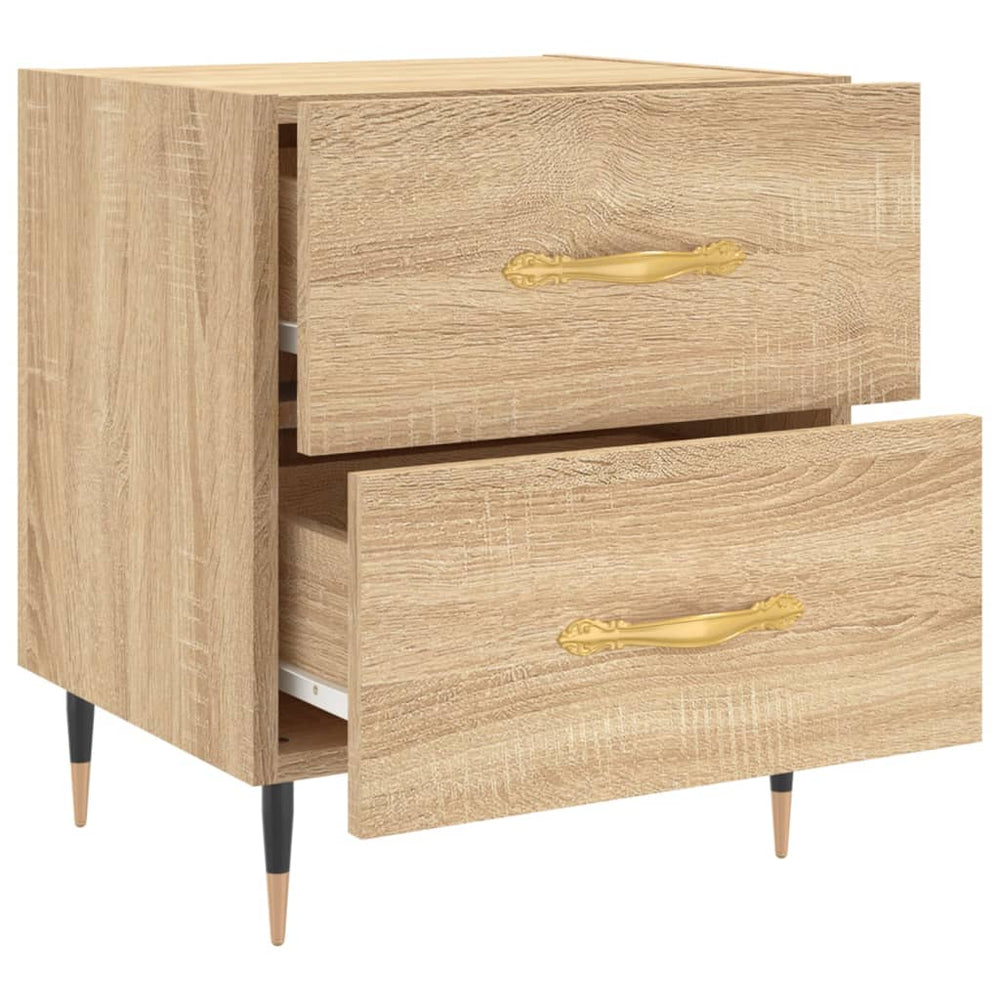 Nachtkastje 40x35x47,5 cm bewerkt hout sonoma eikenkleurig MeubelReus