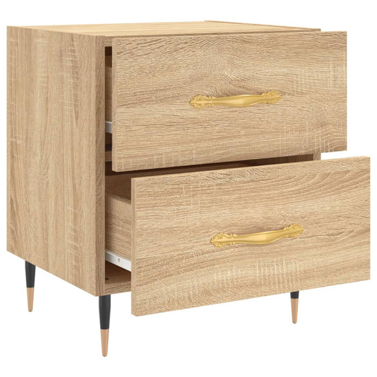 Nachtkastje 40x35x47,5 cm bewerkt hout sonoma eikenkleurig MeubelReus