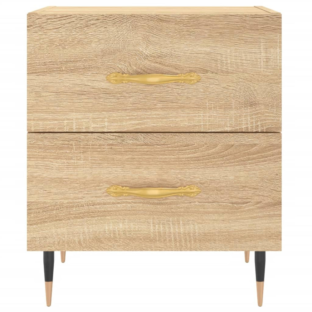 Nachtkastje 40x35x47,5 cm bewerkt hout sonoma eikenkleurig MeubelReus