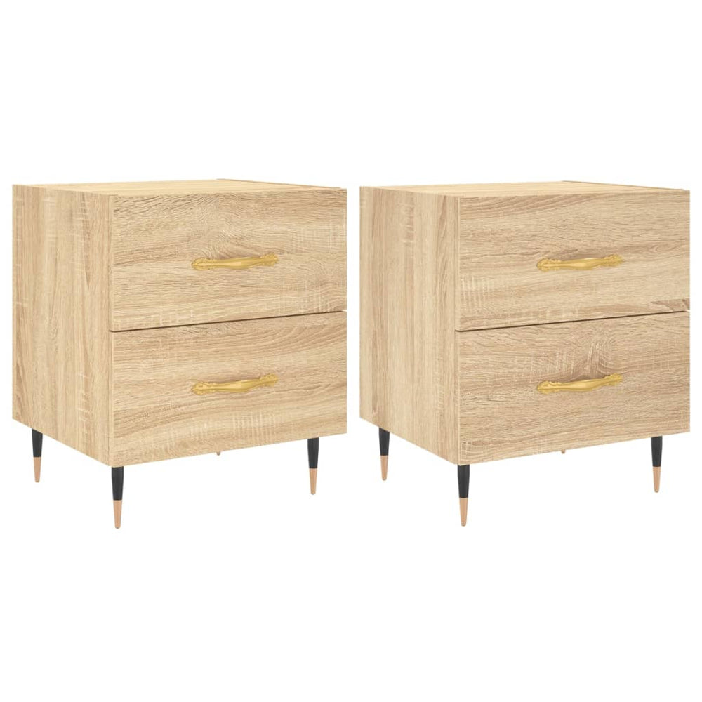 Nachtkastjes 2 st 40x35x47,5 cm bewerkt hout sonoma eikenkleur MeubelReus