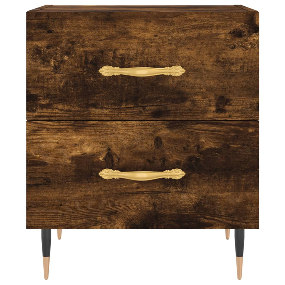 Nachtkastje 40x35x47,5 cm bewerkt hout gerookt eikenkleurig MeubelReus