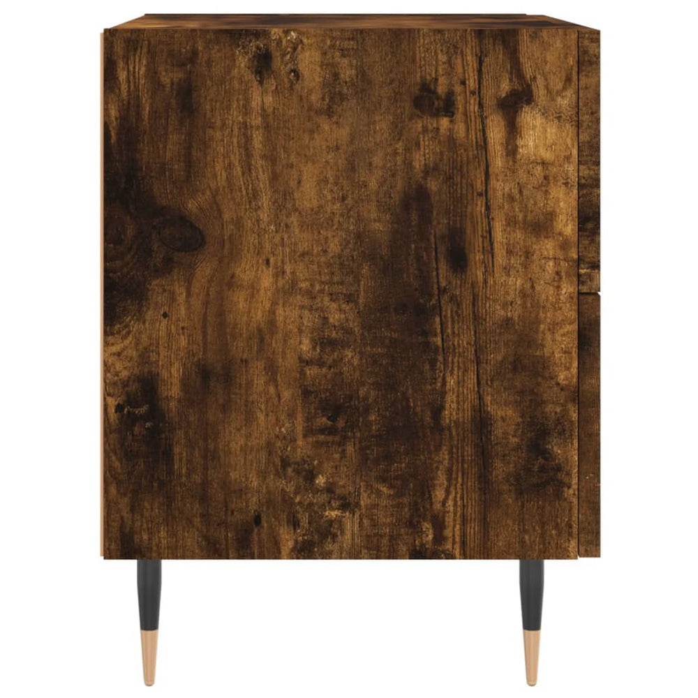 Nachtkastje 40x35x47,5 cm bewerkt hout gerookt eikenkleurig MeubelReus