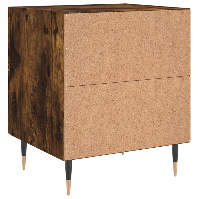 Nachtkastje 40x35x47,5 cm bewerkt hout gerookt eikenkleurig MeubelReus