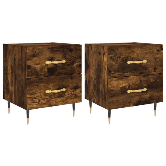 Nachtkastjes 2 st 40x35x47,5 cm bewerkt hout gerookt eikenkleur MeubelReus