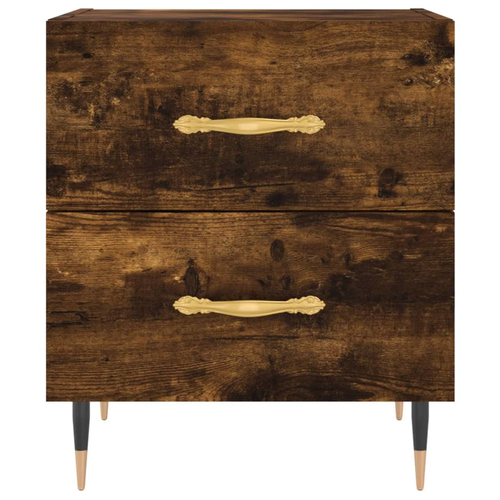 Nachtkastjes 2 st 40x35x47,5 cm bewerkt hout gerookt eikenkleur MeubelReus