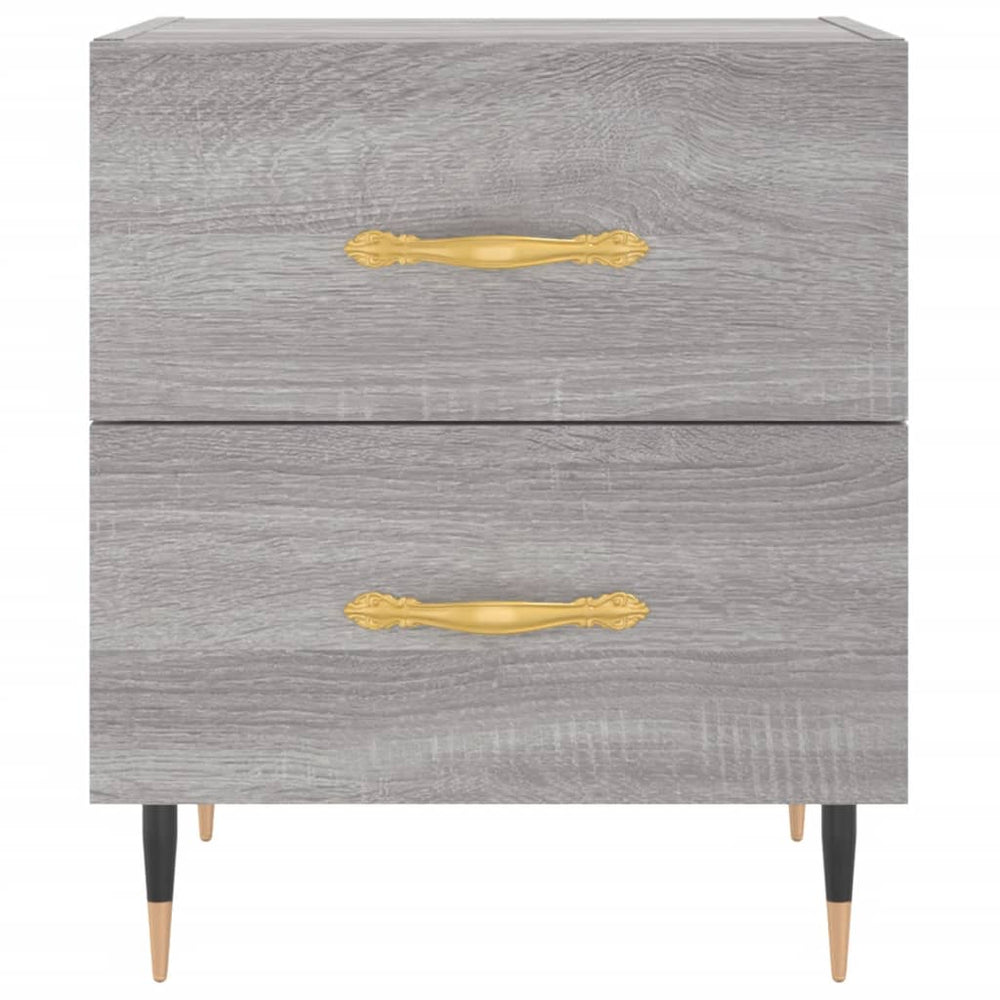 Nachtkastje 40x35x47,5 cm bewerkt hout grijs sonoma eikenkleur MeubelReus