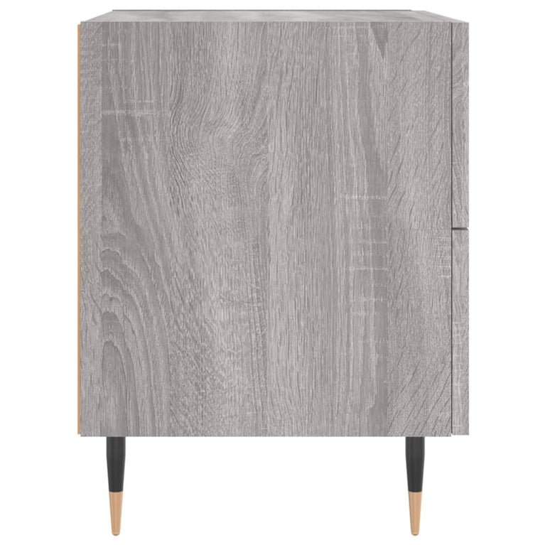 Nachtkastje 40x35x47,5 cm bewerkt hout grijs sonoma eikenkleur MeubelReus