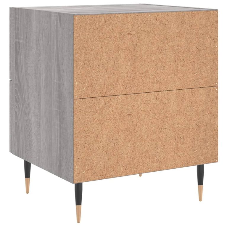 Nachtkastje 40x35x47,5 cm bewerkt hout grijs sonoma eikenkleur MeubelReus