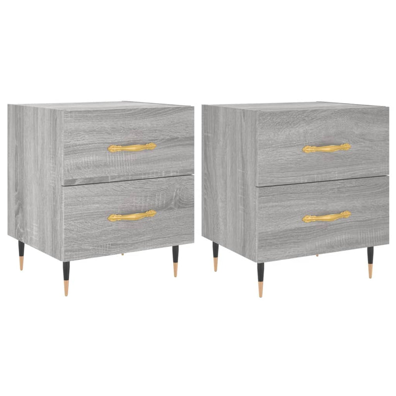 Nachtkastjes 2 st 40x35x47,5 cm bewerkt hout grijs sonoma eiken MeubelReus