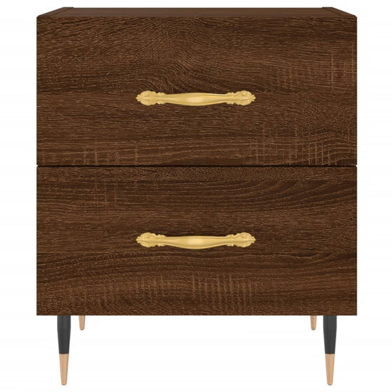 Nachtkastje 40x35x47,5 cm bewerkt hout bruin eikenkleur MeubelReus