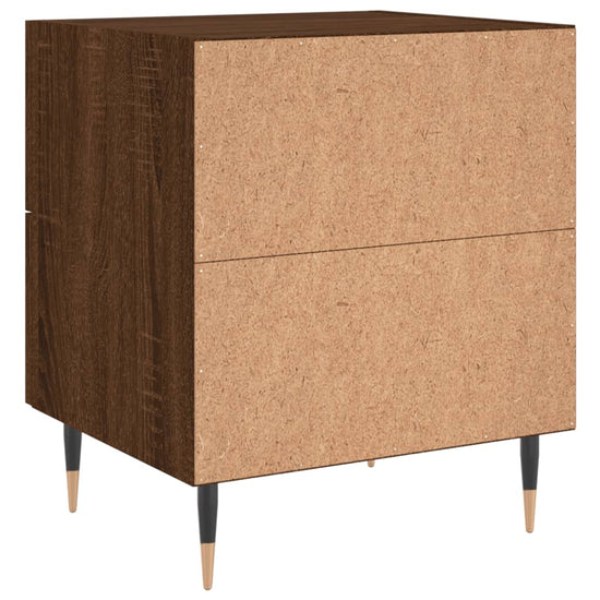 Nachtkastje 40x35x47,5 cm bewerkt hout bruin eikenkleur MeubelReus