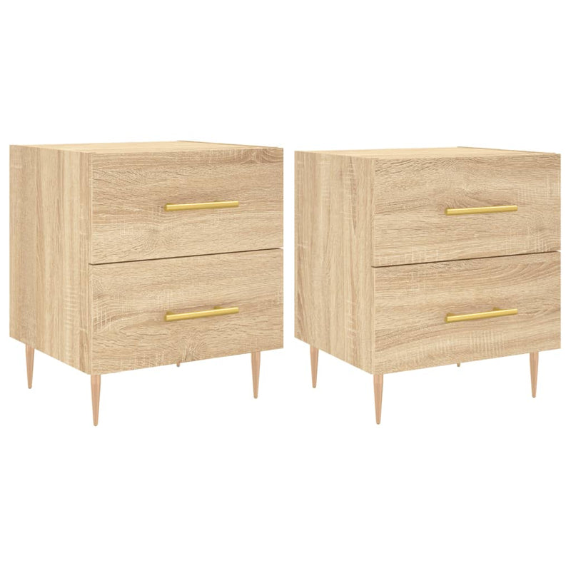Nachtkastjes 2 st 40x35x47,5 cm bewerkt hout sonoma eikenkleur MeubelReus