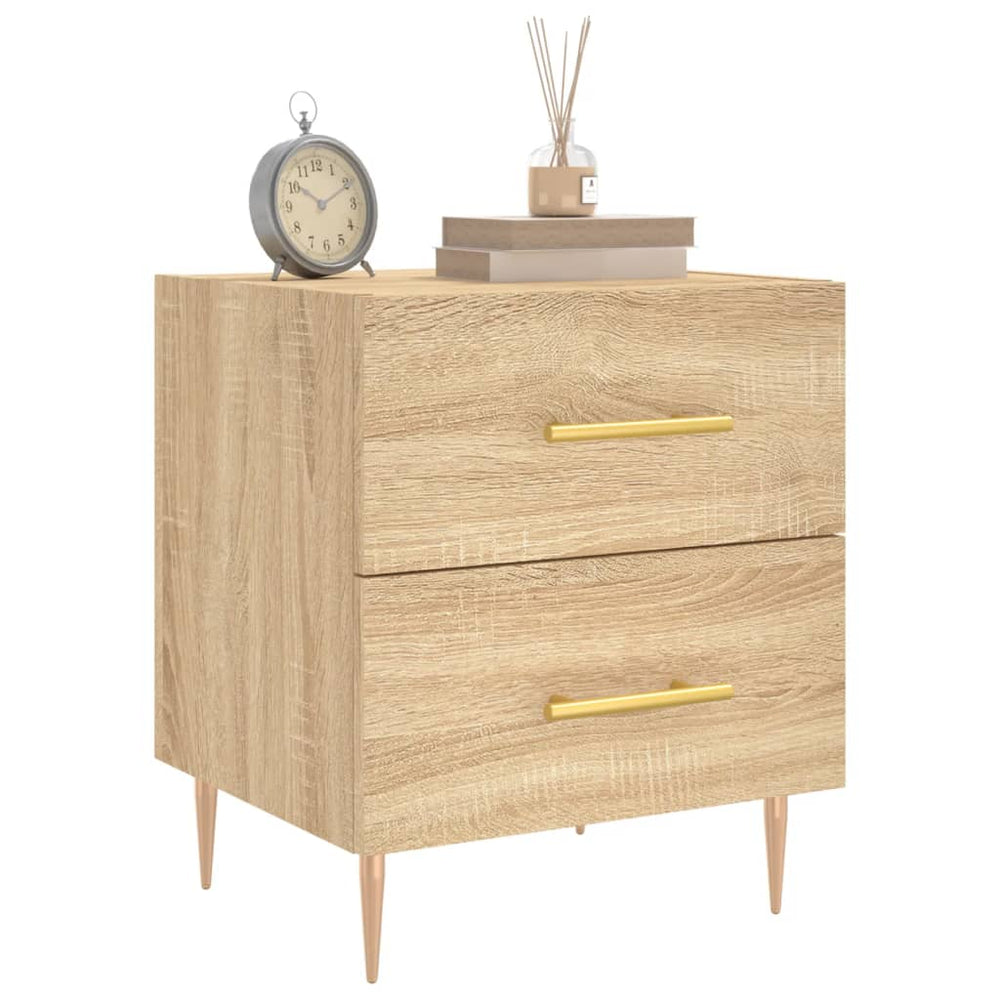 Nachtkastjes 2 st 40x35x47,5 cm bewerkt hout sonoma eikenkleur MeubelReus