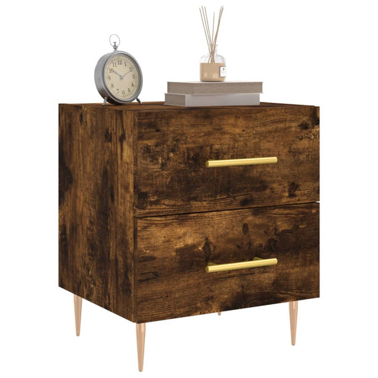Nachtkastjes 2 st 40x35x47,5 cm bewerkt hout gerookt eikenkleur MeubelReus