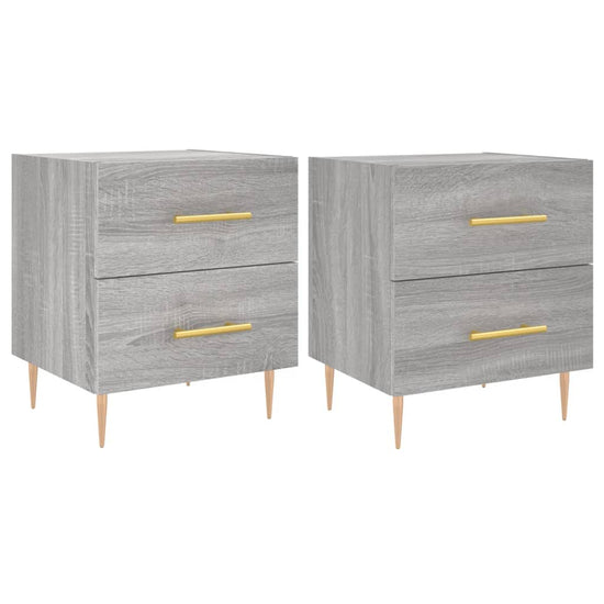 Nachtkastjes 2 st 40x35x47,5 cm bewerkt hout grijs sonoma eiken MeubelReus