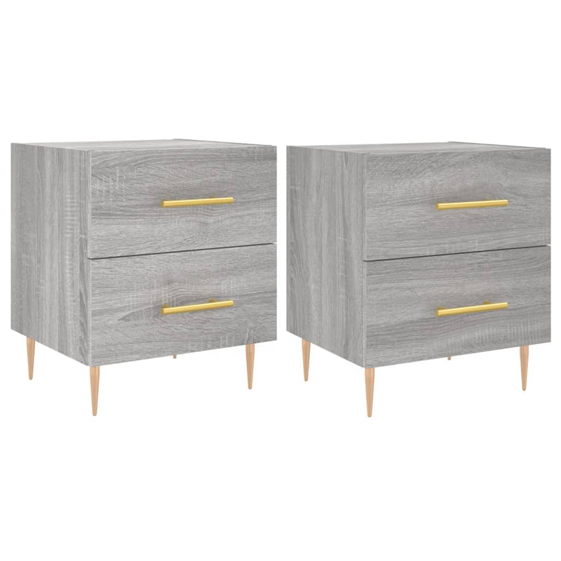 Nachtkastjes 2 st 40x35x47,5 cm bewerkt hout grijs sonoma eiken MeubelReus