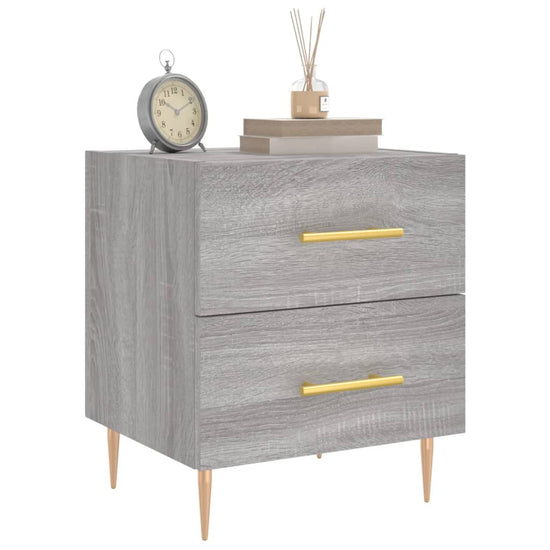 Nachtkastjes 2 st 40x35x47,5 cm bewerkt hout grijs sonoma eiken MeubelReus
