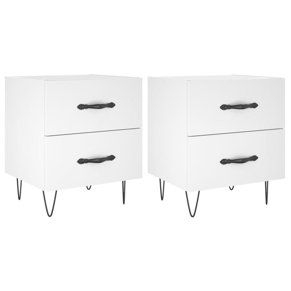 Nachtkastjes 2 st 40x35x47,5 cm bewerkt hout wit MeubelReus