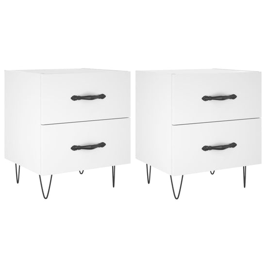 Nachtkastjes 2 st 40x35x47,5 cm bewerkt hout wit MeubelReus