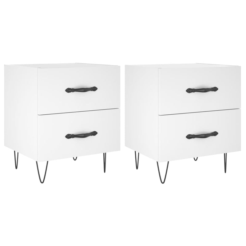 Nachtkastjes 2 st 40x35x47,5 cm bewerkt hout wit MeubelReus