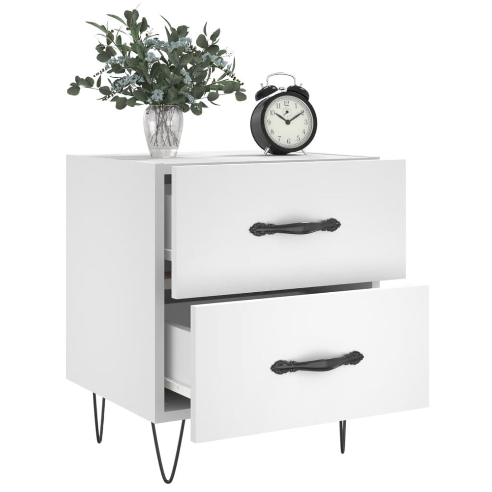 Nachtkastjes 2 st 40x35x47,5 cm bewerkt hout wit MeubelReus