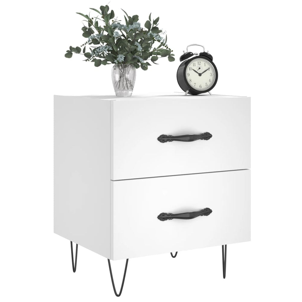 Nachtkastjes 2 st 40x35x47,5 cm bewerkt hout wit MeubelReus