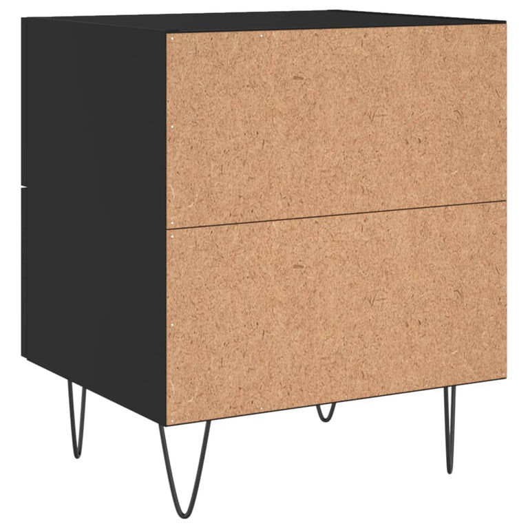 Nachtkastje 40x35x47,5 cm bewerkt hout zwart MeubelReus