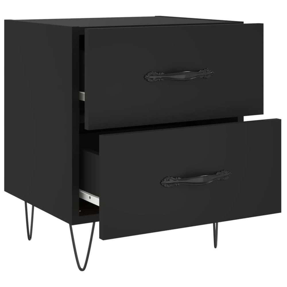Nachtkastjes 2 st 40x35x47,5 cm bewerkt hout zwart MeubelReus