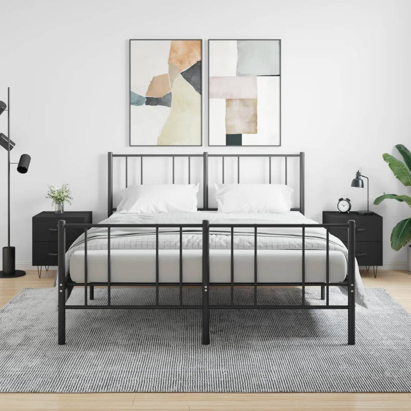 Nachtkastjes 2 st 40x35x47,5 cm bewerkt hout zwart MeubelReus