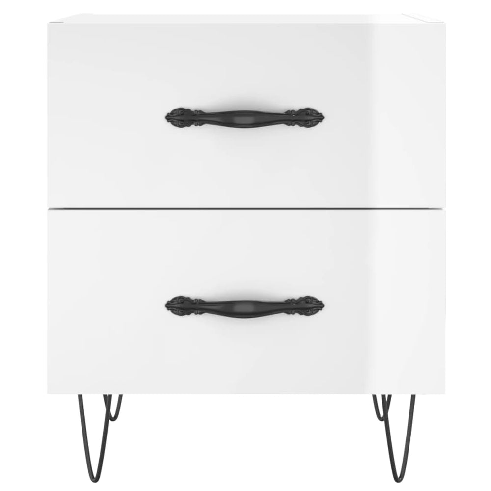 Nachtkastjes 2 st 40x35x47,5 cm bewerkt hout hoogglans wit MeubelReus