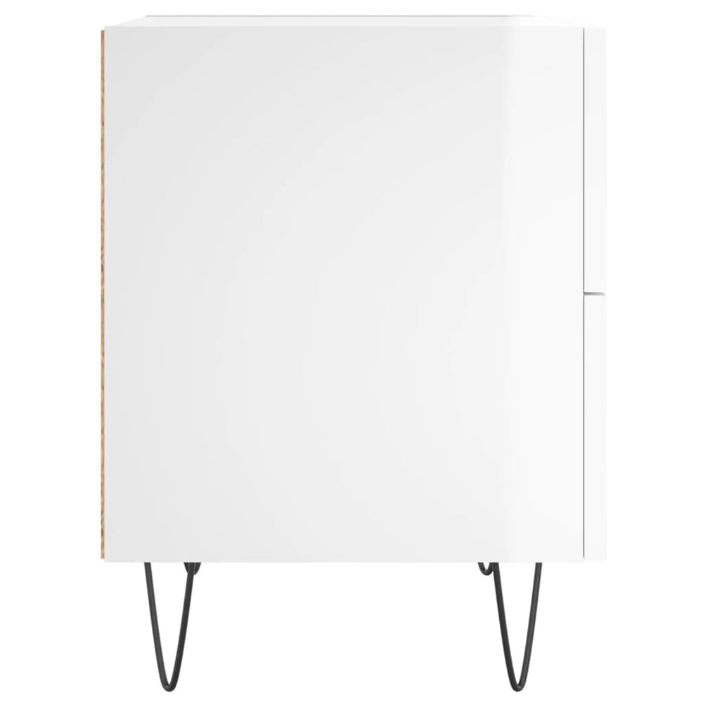 Nachtkastjes 2 st 40x35x47,5 cm bewerkt hout hoogglans wit MeubelReus