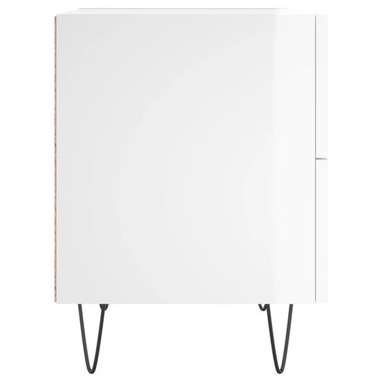Nachtkastjes 2 st 40x35x47,5 cm bewerkt hout hoogglans wit MeubelReus