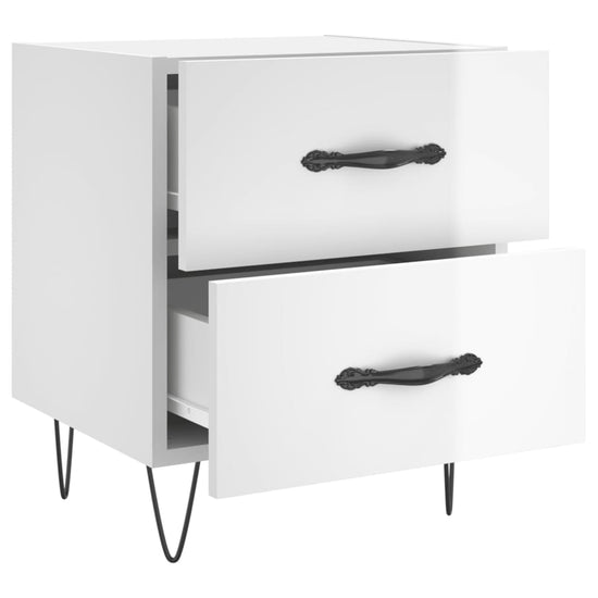 Nachtkastjes 2 st 40x35x47,5 cm bewerkt hout hoogglans wit MeubelReus
