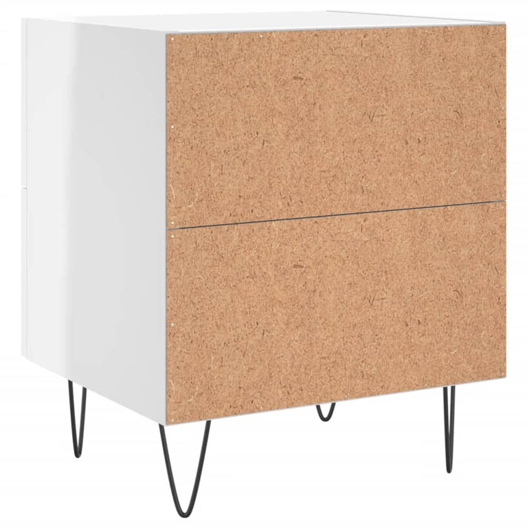 Nachtkastjes 2 st 40x35x47,5 cm bewerkt hout hoogglans wit MeubelReus