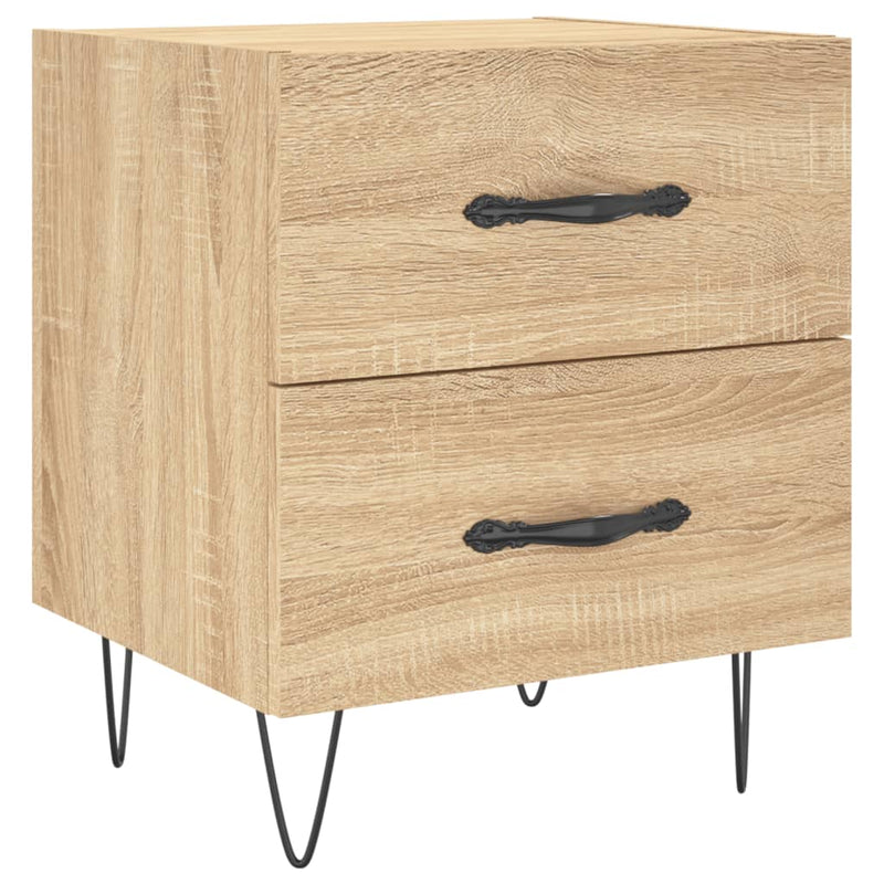 Nachtkastje 40x35x47,5 cm bewerkt hout sonoma eikenkleurig MeubelReus