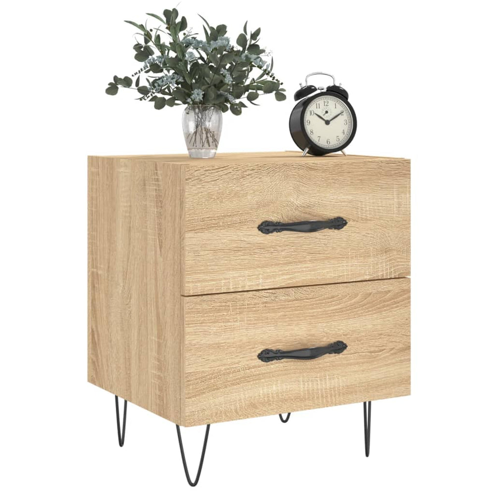 Nachtkastje 40x35x47,5 cm bewerkt hout sonoma eikenkleurig MeubelReus