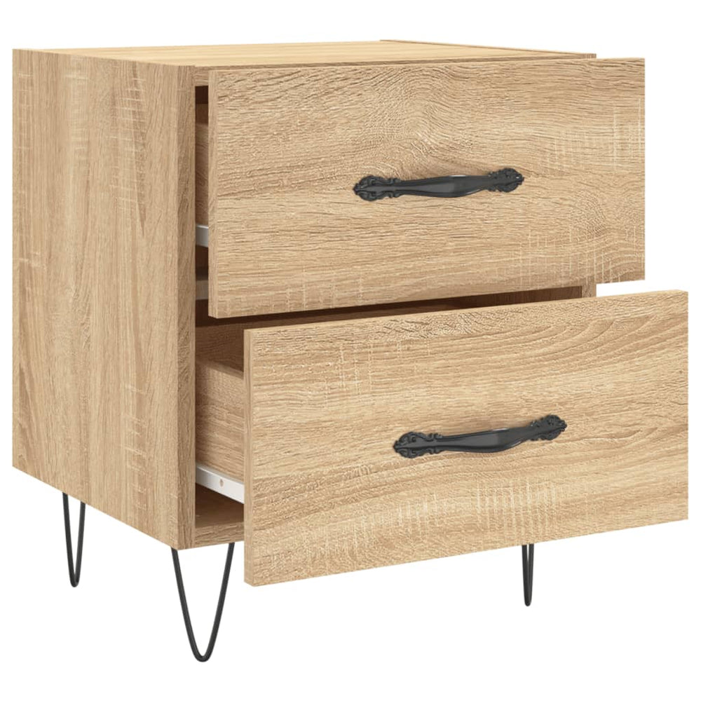 Nachtkastje 40x35x47,5 cm bewerkt hout sonoma eikenkleurig MeubelReus