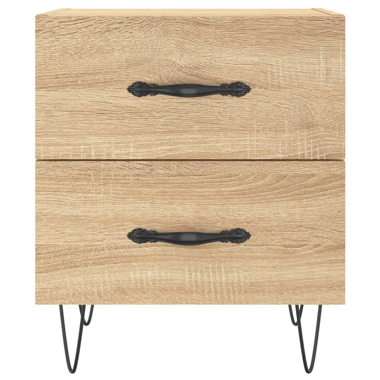 Nachtkastje 40x35x47,5 cm bewerkt hout sonoma eikenkleurig MeubelReus