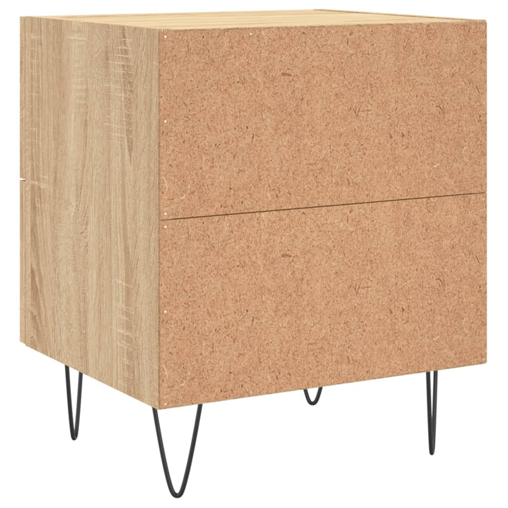 Nachtkastje 40x35x47,5 cm bewerkt hout sonoma eikenkleurig MeubelReus