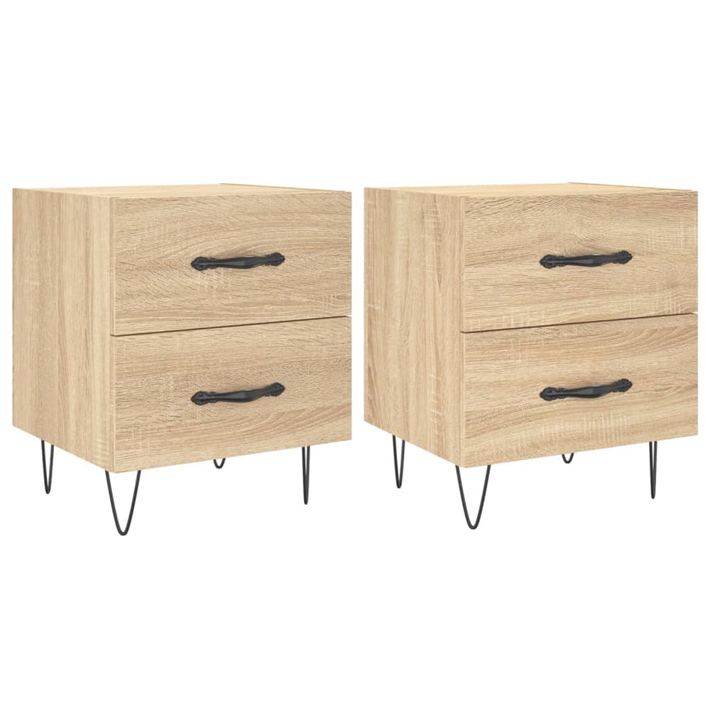 Nachtkastjes 2 st 40x35x47,5 cm bewerkt hout sonoma eikenkleur MeubelReus