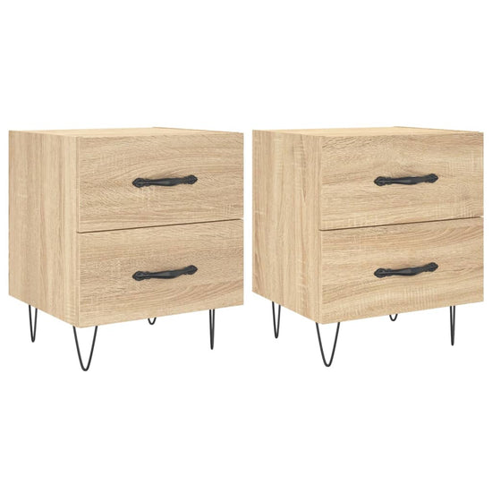 Nachtkastjes 2 st 40x35x47,5 cm bewerkt hout sonoma eikenkleur MeubelReus