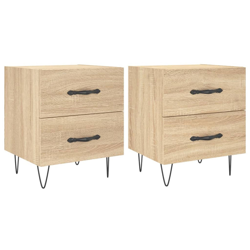 Nachtkastjes 2 st 40x35x47,5 cm bewerkt hout sonoma eikenkleur MeubelReus