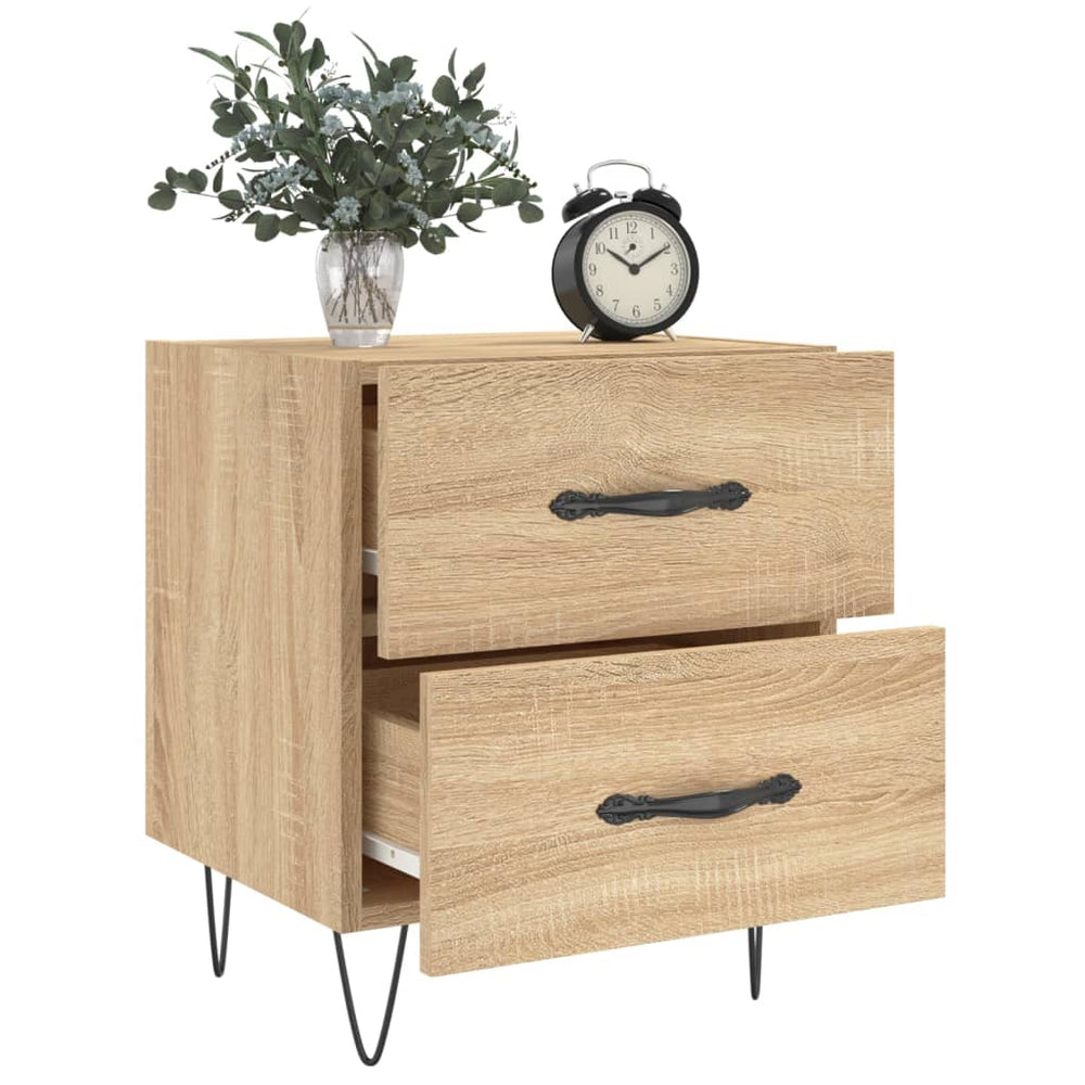 Nachtkastjes 2 st 40x35x47,5 cm bewerkt hout sonoma eikenkleur MeubelReus