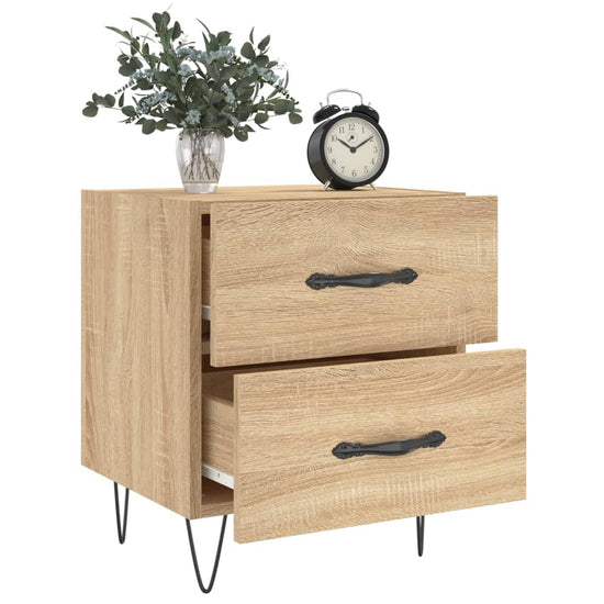 Nachtkastjes 2 st 40x35x47,5 cm bewerkt hout sonoma eikenkleur MeubelReus